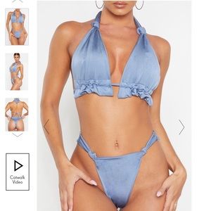 Steel Blue Knotted Bikini